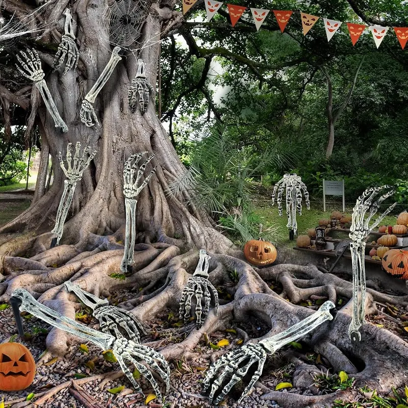 10 Skeleton Hand Yard Stakes, view 2