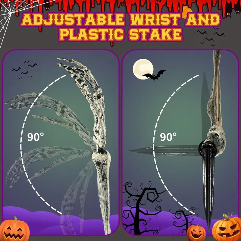 10 Skeleton Hand Yard Stakes, view 4