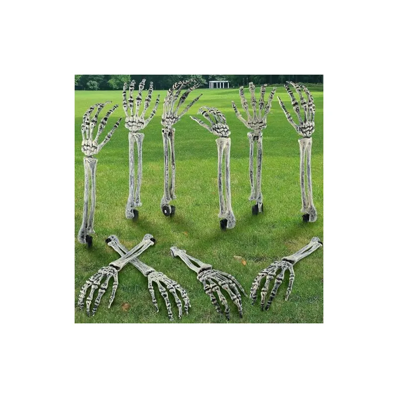 10 Skeleton Hand Yard Stakes