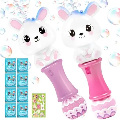 2 Light-Up Bunny Bubble Blowers