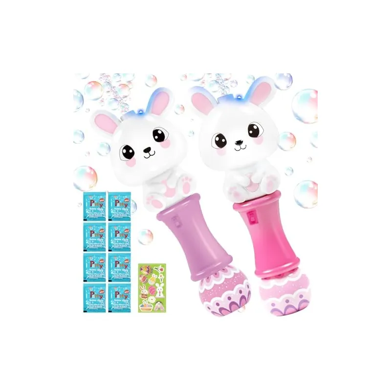 2 Light-Up Bunny Bubble Blowers