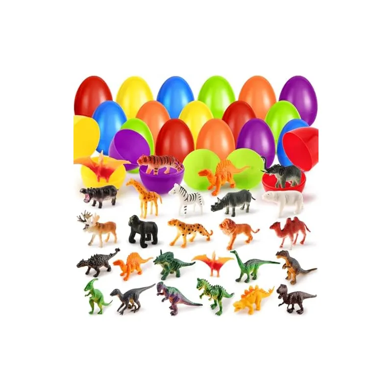 24 Easter Eggs Filled with Animal & Dinosaur Toys