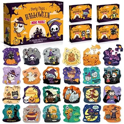 24 Halloween Mini Jigsaw Puzzles