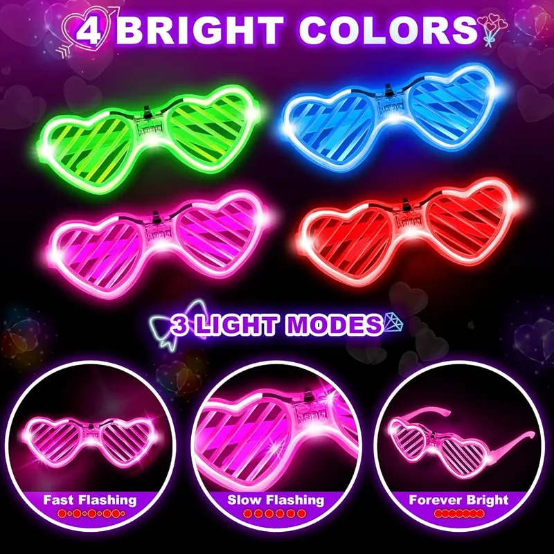 24 Valentine Cards with Light-Up Glasses, view 3