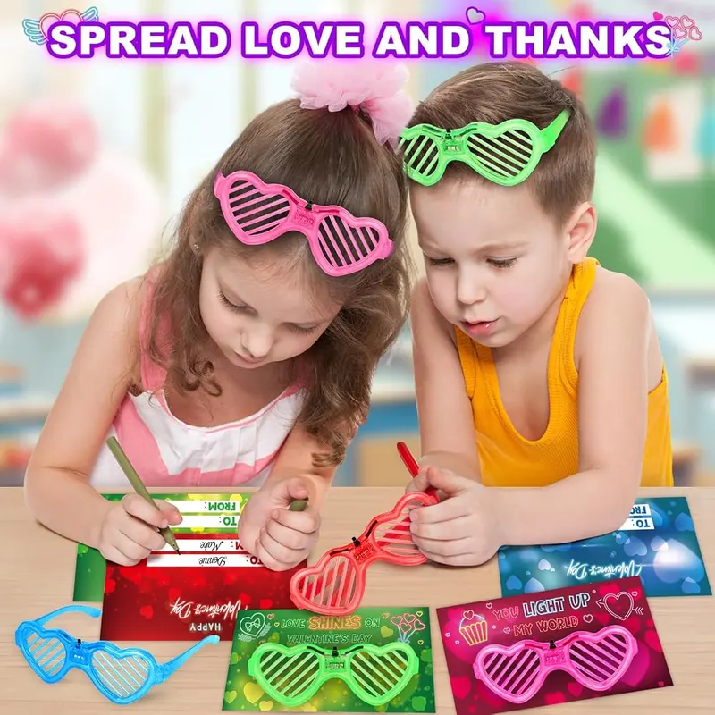 24 Valentine Cards with Light-Up Glasses, view 4