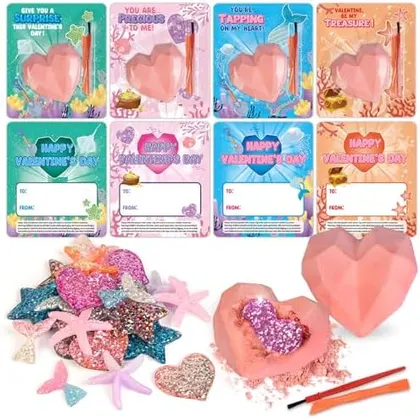 24 Valentine Cards with Plaster Dig Kits