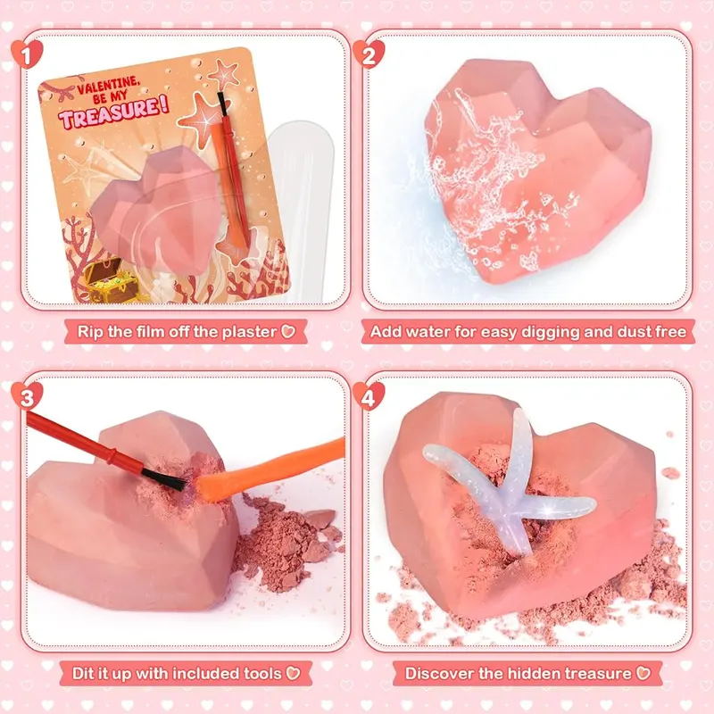 24 Valentine Cards with Plaster Dig Kits, view 3