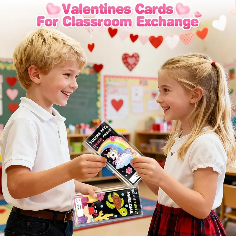 24 Valentine Cards with Scratch Art Notebooks, view 4