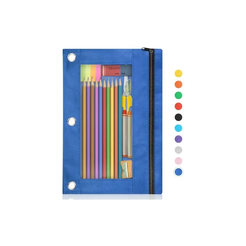 3-Ring Binder Pencil Pouch, Azure blue