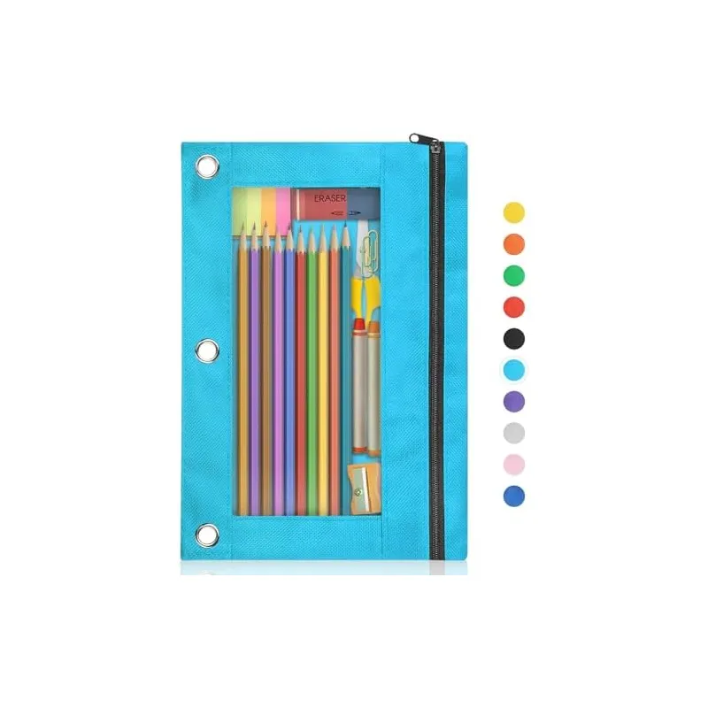 3-Ring Binder Pencil Pouch, Blue