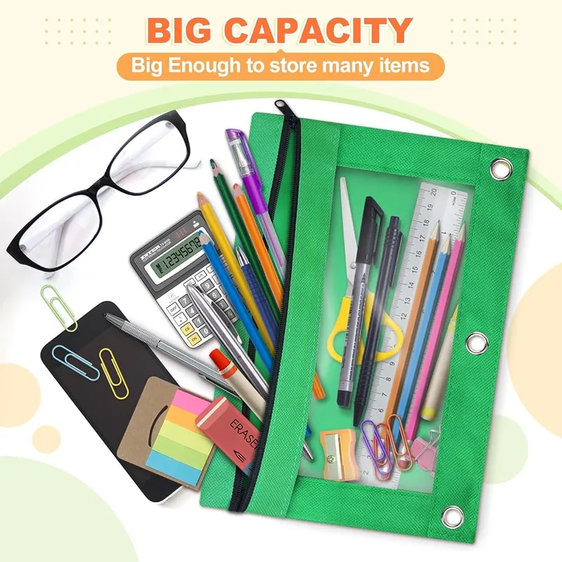 3-Ring Binder Pencil Pouch, Pink, view 4