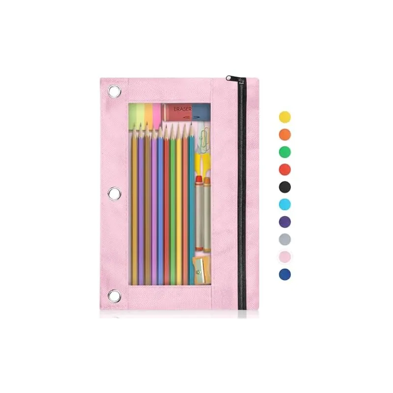 3-Ring Binder Pencil Pouch, Pink