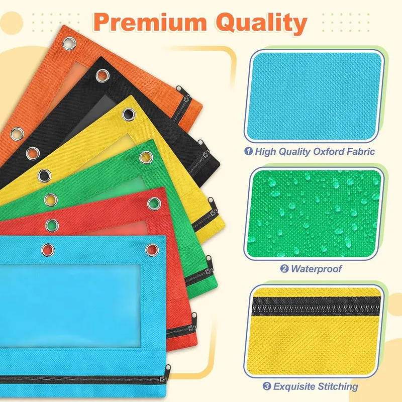 3-Ring Binder Pencil Pouch, Red, view 2