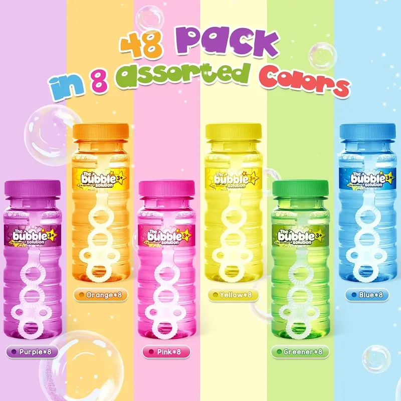 4 oz Bubble Bottles with Wands, 48 bottles, view 2