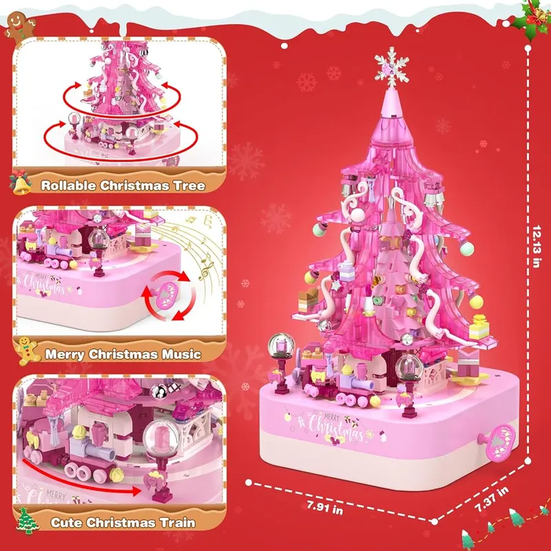 594-Piece Musical Christmas Tree Building Set, view 2