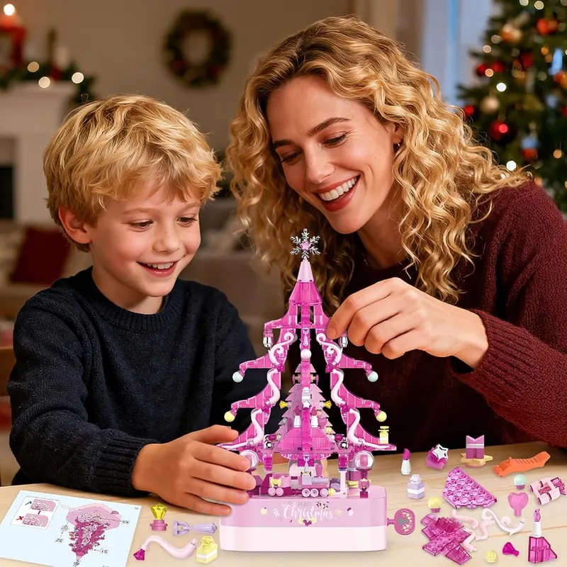 594-Piece Musical Christmas Tree Building Set, view 3