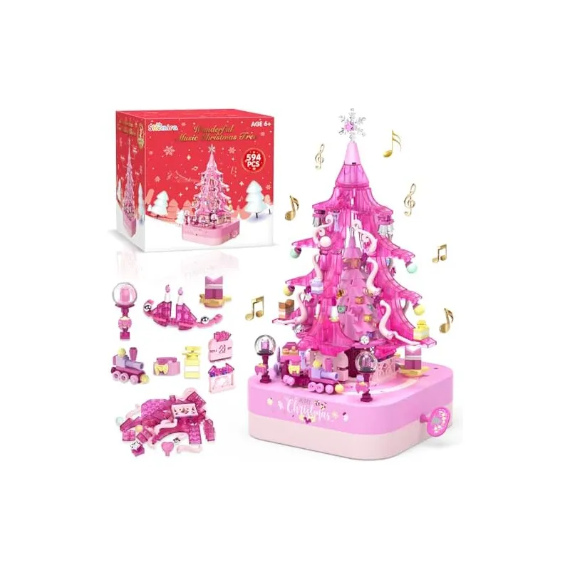 594-Piece Musical Christmas Tree Building Set