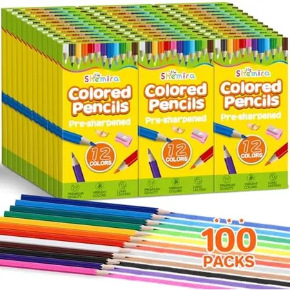Bulk Colored Pencils for Classrooms, 1,200 pencils