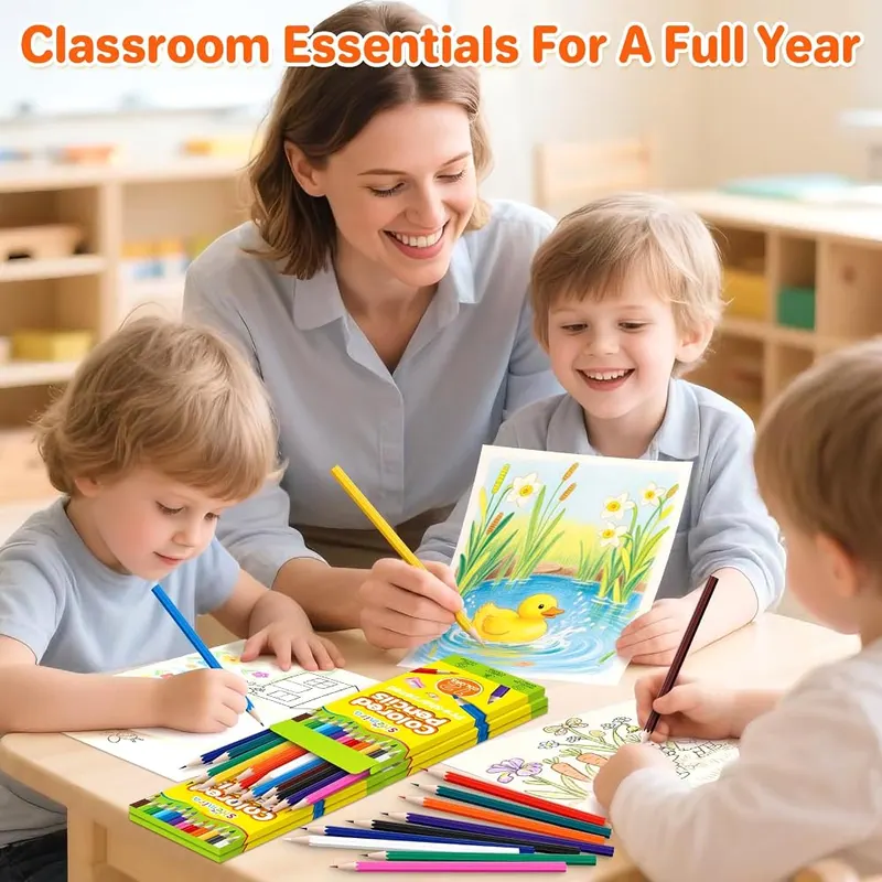 Bulk Colored Pencils for Classrooms, 1,200 pencils, view 4