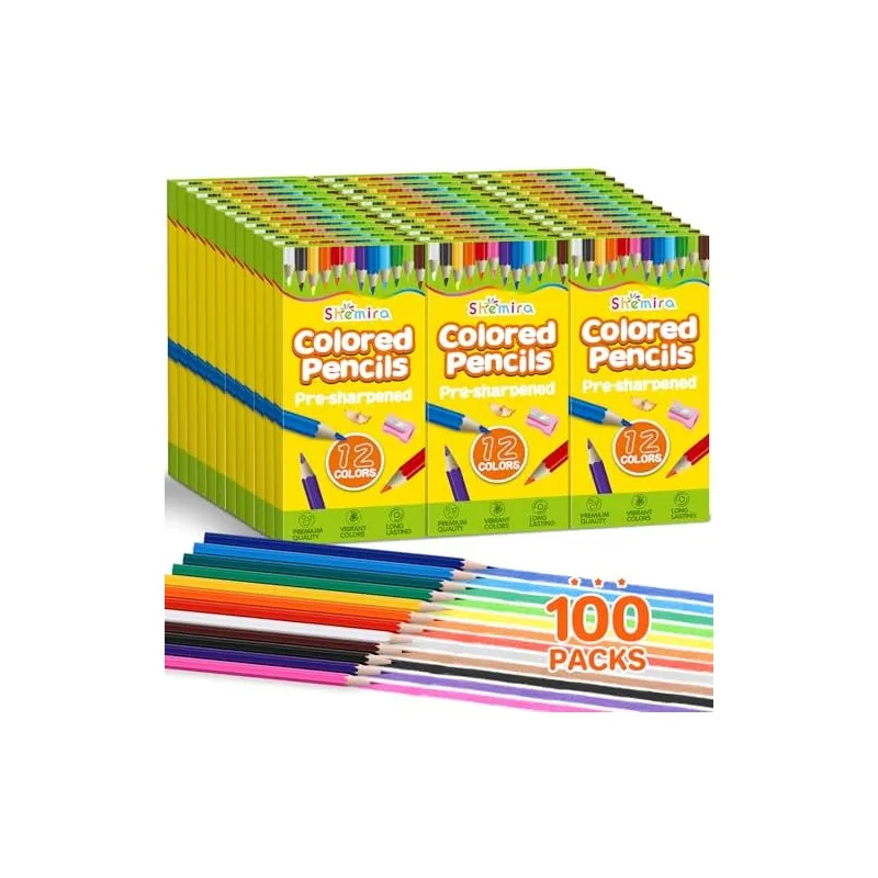 Bulk Colored Pencils for Classrooms, 1,200 pencils