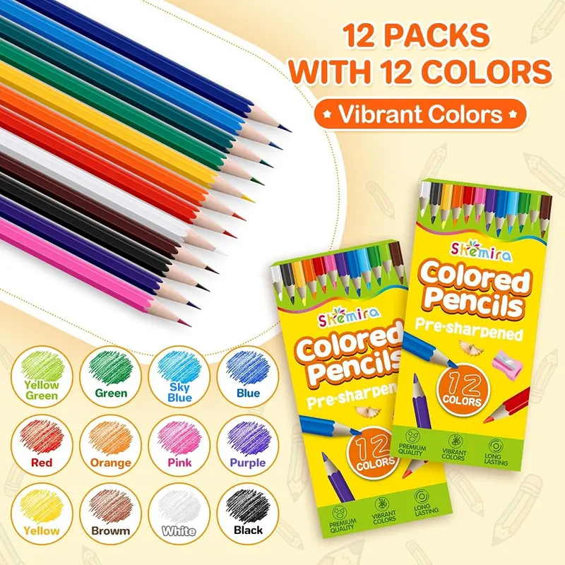 Bulk Colored Pencils for Classrooms, 144 pencils, view 2