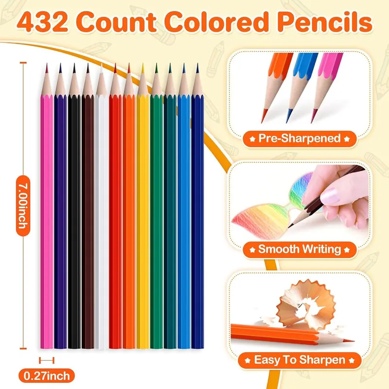 Bulk Colored Pencils for Classrooms, 432 pencils, view 3