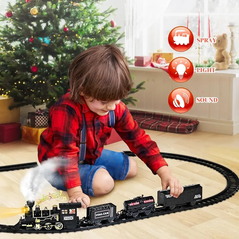 Christmas Steam Train Set, Carbon black, view 2