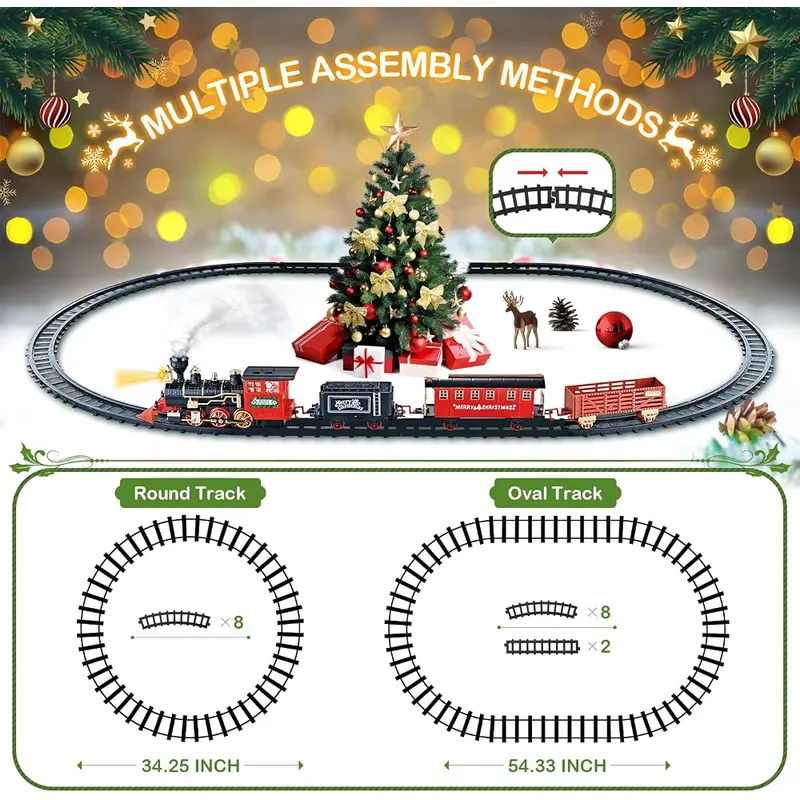 Christmas Steam Train Set, Red & black, view 4