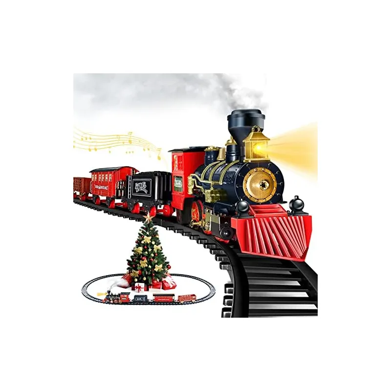Christmas Steam Train Set, Red & black
