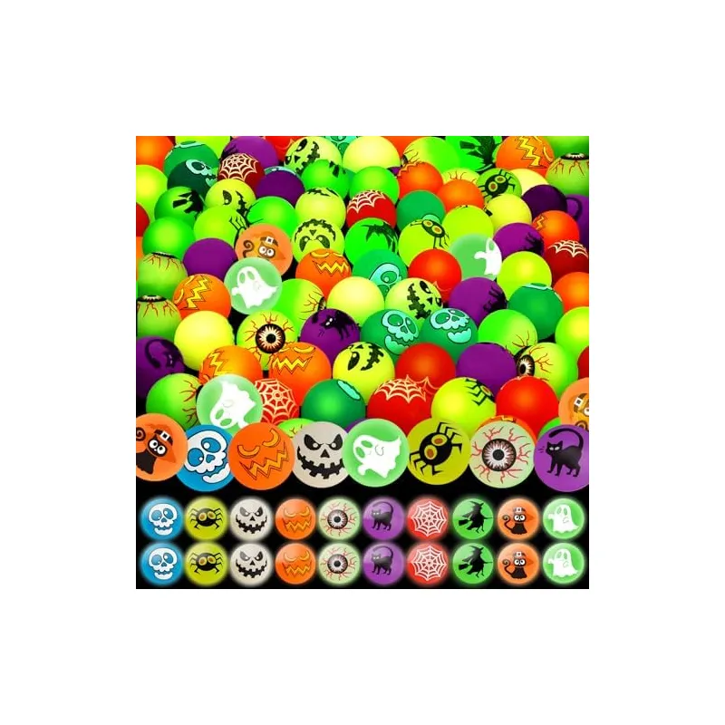 Glow-in-the-Dark Halloween Bouncy Balls, 100 balls