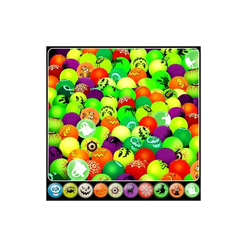 Glow-in-the-Dark Halloween Bouncy Balls, 200 balls