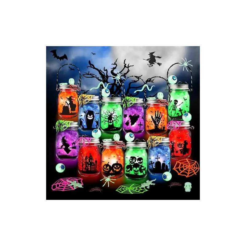 Halloween Lantern Jar Craft Kit, 12 jars