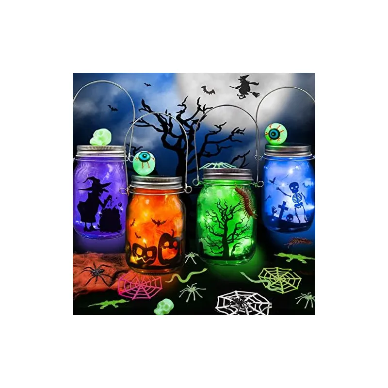 Halloween Lantern Jar Craft Kit, 4 jars