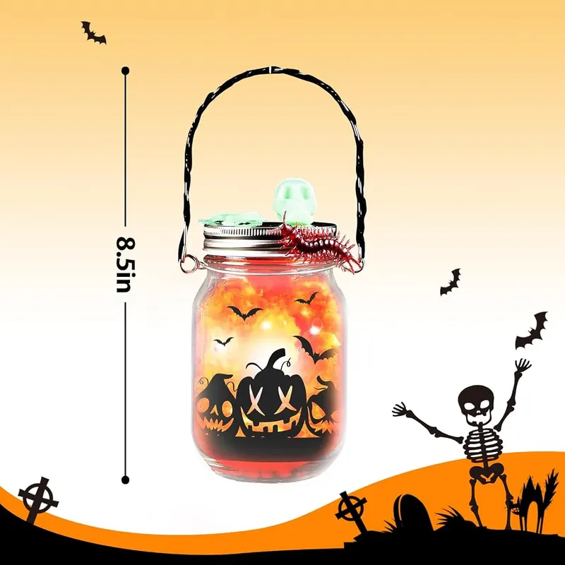 Halloween Lantern Jar Craft Kit, 6 jars, view 2