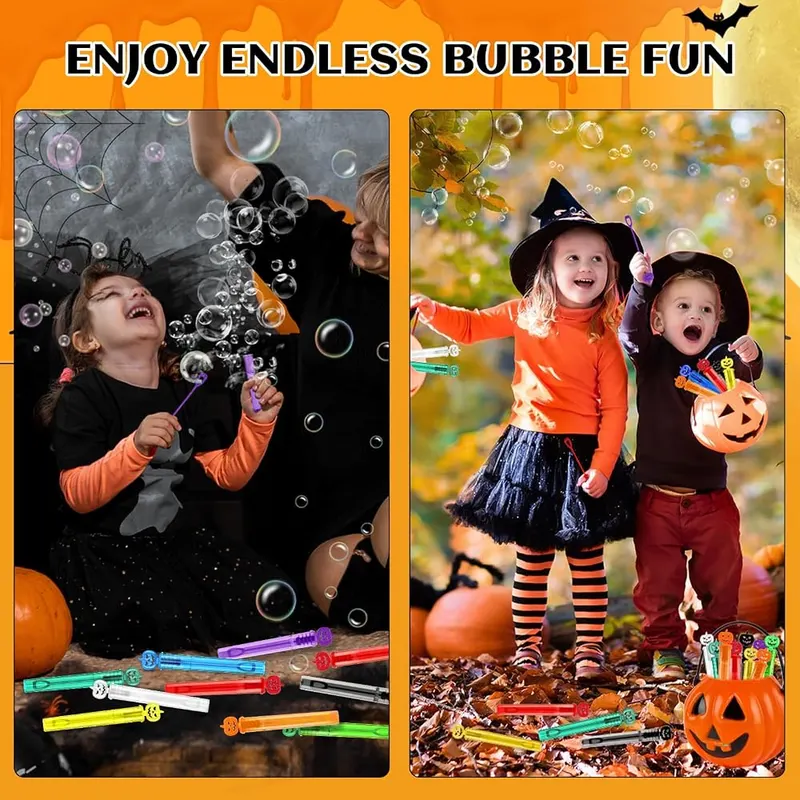 Halloween Pumpkin Mini Bubble Wands, 200 wands, view 4