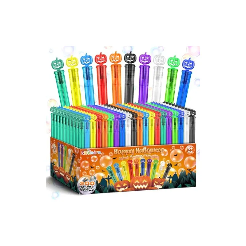 Halloween Pumpkin Mini Bubble Wands, 200 wands