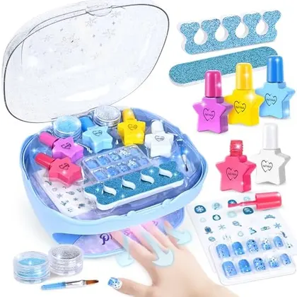 Kids Nail Polish Kit with Dryer, Blue