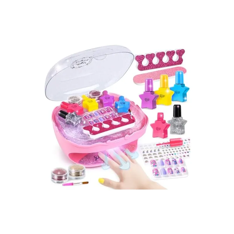 Kids Nail Polish Kit with Dryer, Pink