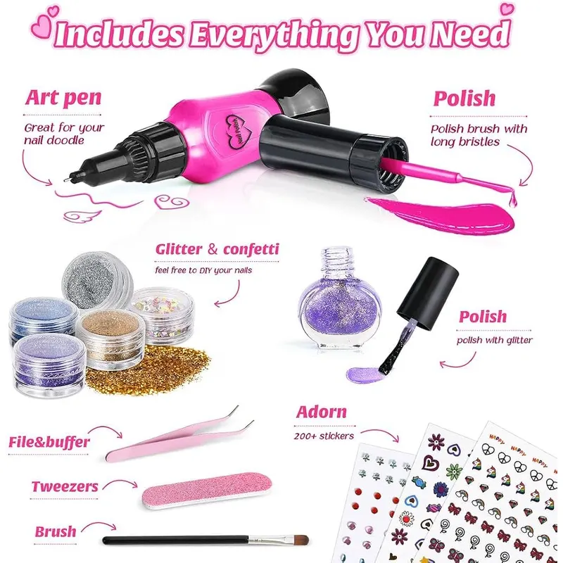 Nail Art Kit with 2-in-1 Polish Pens, view 2