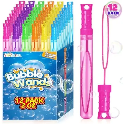 Neon Bubble Wands in 6 Colors, 12 pack