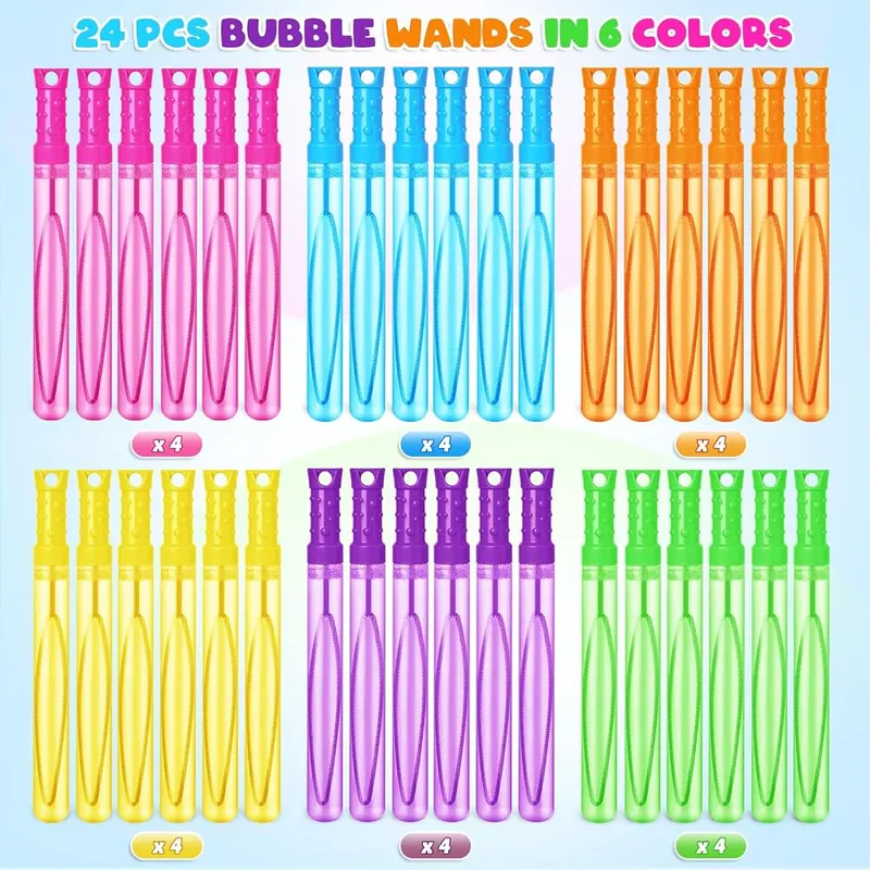 Neon Bubble Wands in 6 Colors, 24 pack, view 2