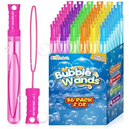 Neon Bubble Wands in 6 Colors, 36 pack