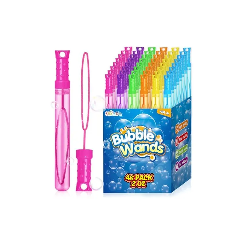 Neon Bubble Wands in 6 Colors, 48 pack