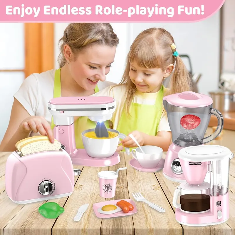 Play Kitchen Appliance Set, Pink, view 2