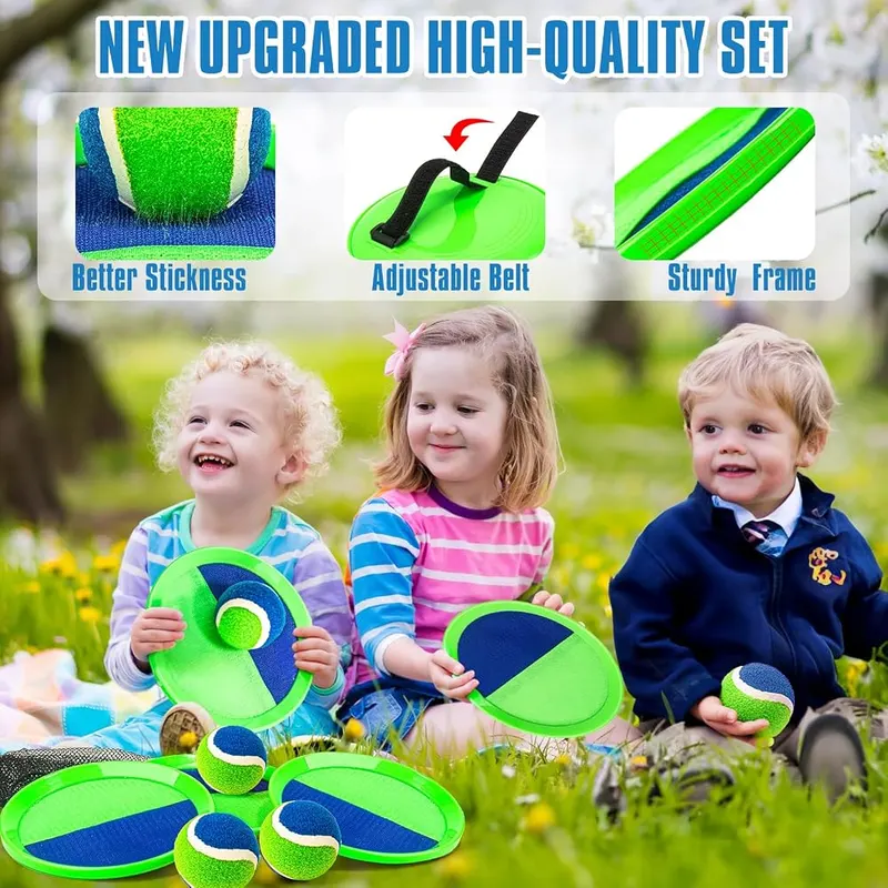 Toss & Catch Ball Game, 4 paddles, 4 balls, view 4